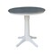 International Concepts Round 36 in Rd Ped Gathering Ht Table, 2 X-Back Stools, White/Heather Gray, 36 in W, 36 in L, Wood K05-36RT-27B-S6132-2 - alternate 3